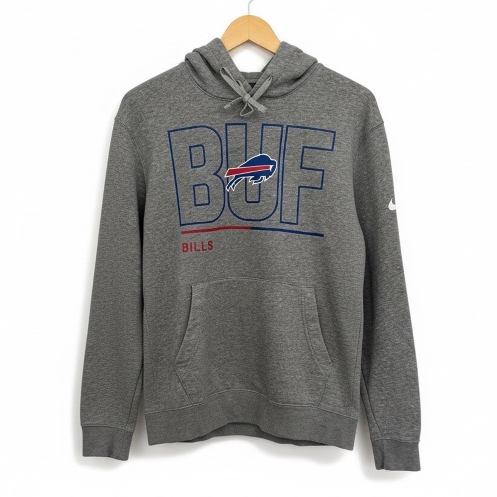 Nike Buffalo Bills NFL Hoodie Heather Grey Excellent Medium Mens